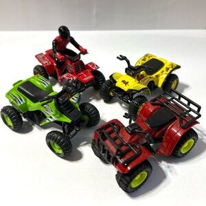 4/$20 - 4 ATVs Die-Cast Quads - 3 Maisto Pullback Action & 1 Unbranded